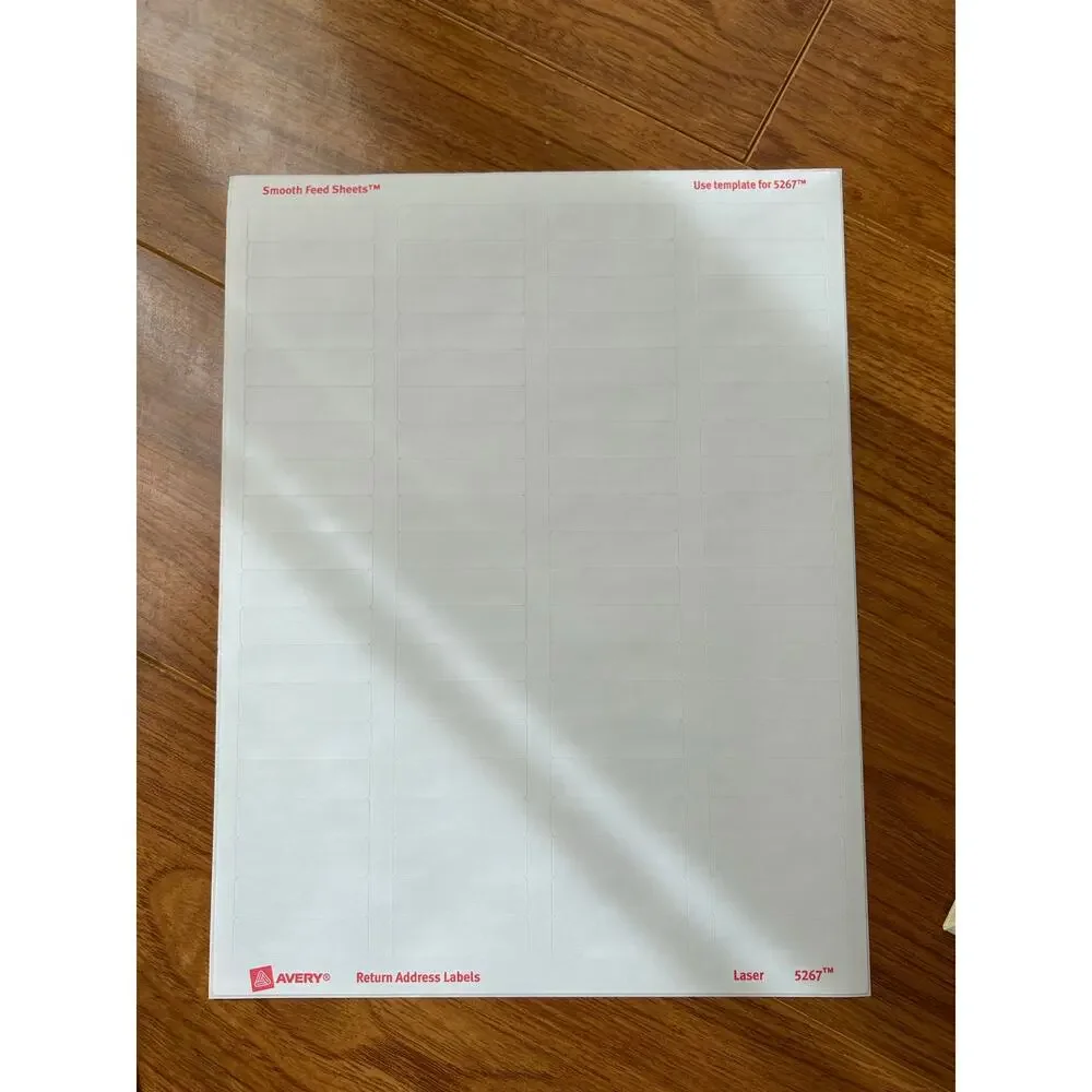 Avery Labels 1/2 x 1 3/4 White 2000/Pack 5267. 1 new, 1 only 20 sheets
